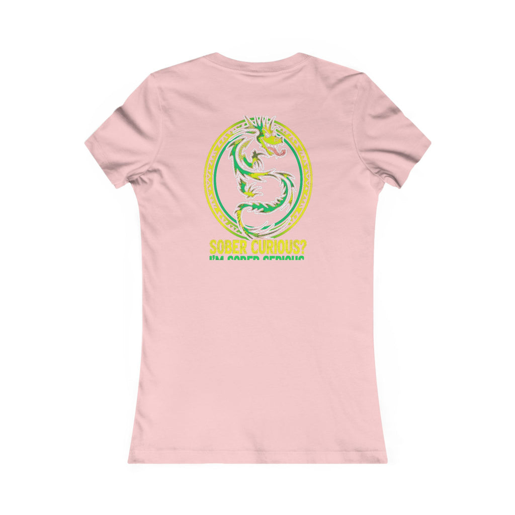 Sober Curious? I’m Sober Serious Tee - Back Edition - Women's Pink