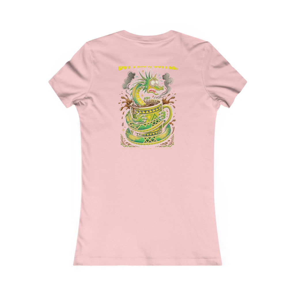 But First, Coffee. Then Serenity. — Dragon Tee - Back Edition - Women's Pink