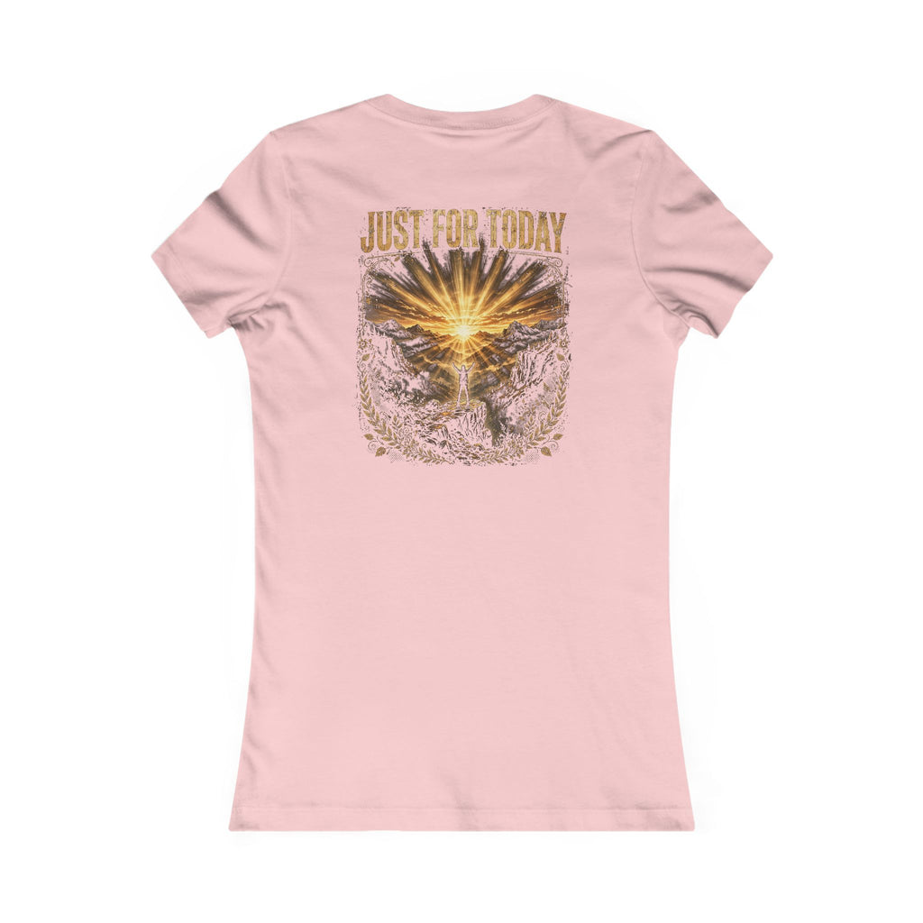 Just for Today — Sunrise Recovery Tee - Back Edition - Women's Pink