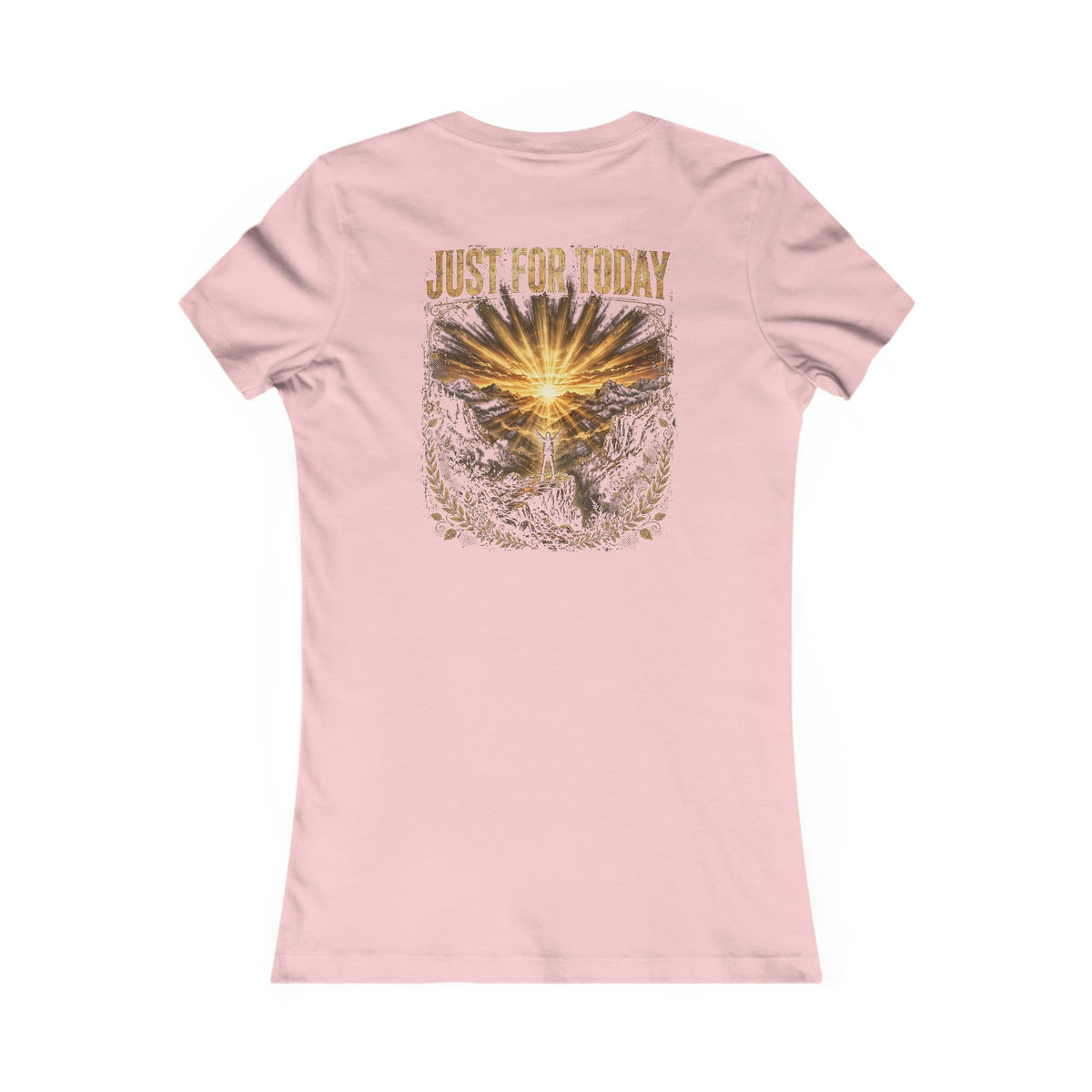 Just for Today — Sunrise Recovery Tee - Back Edition - Women's Pink